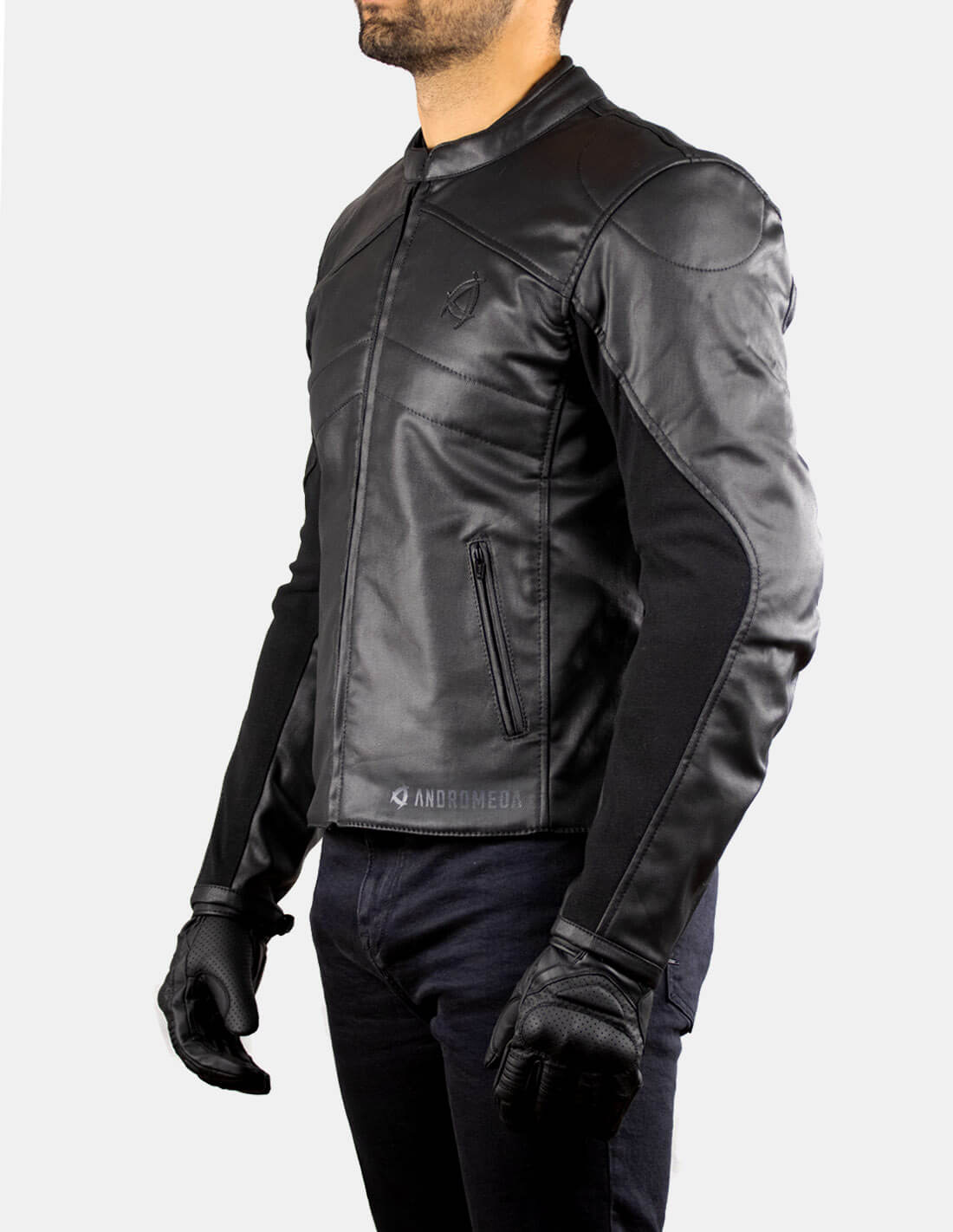 Mens Real Black Leather Biker Jacket | Asymmetrical Quilted Moto Jacket